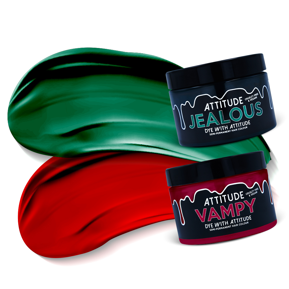 Attitude Hair Dye - Holly Jolly Duo Semipermanente Haarfärbekombination - Rot/Dunkelgrün